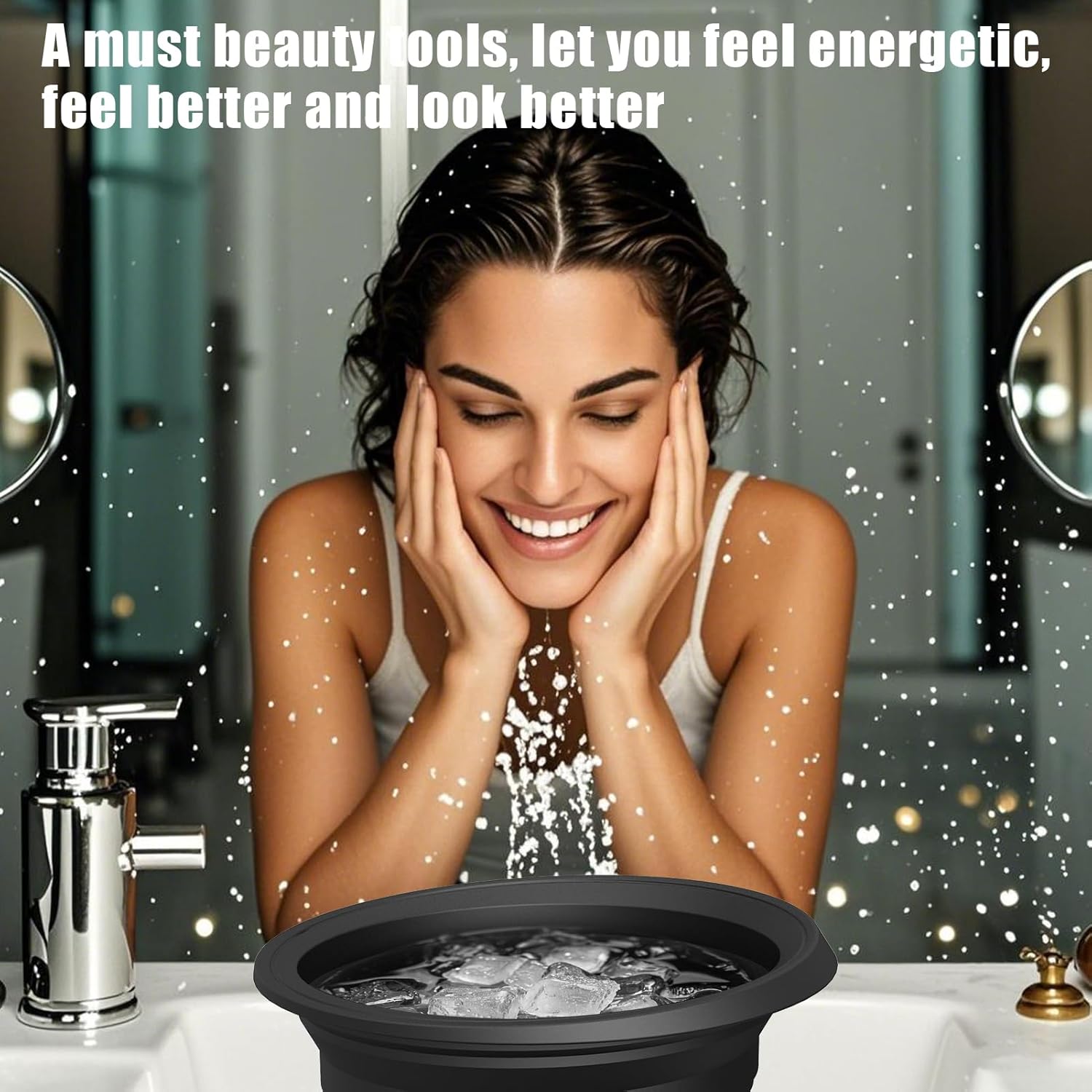 Silicone Ice Face Bowl – Collapsible Ice Tray for Face Dipping & Skin Icing