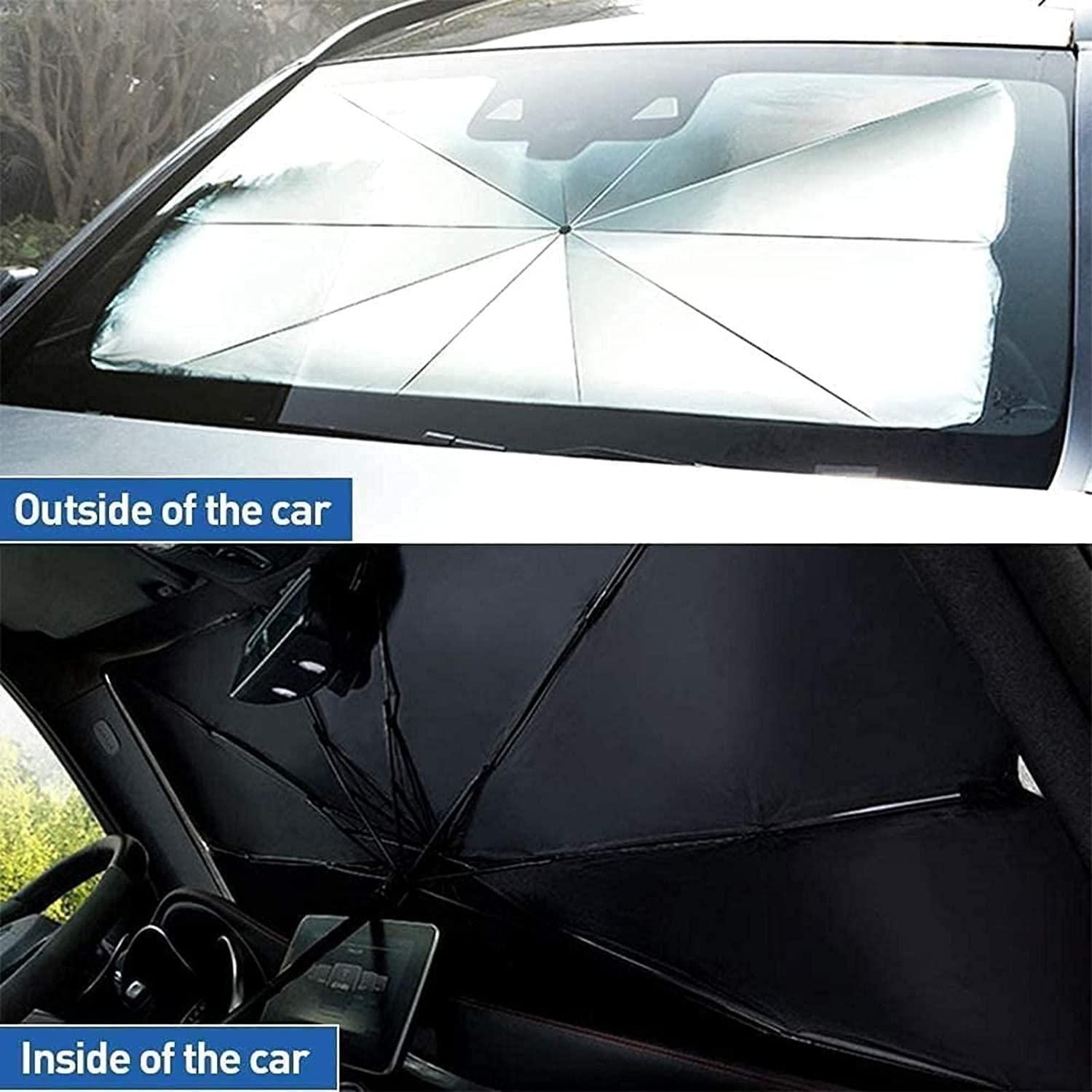 Car Windshield Sun Shade Umbrella | Foldable Car Sunshade for Front Window | UV Heat Protection Car Accessories India