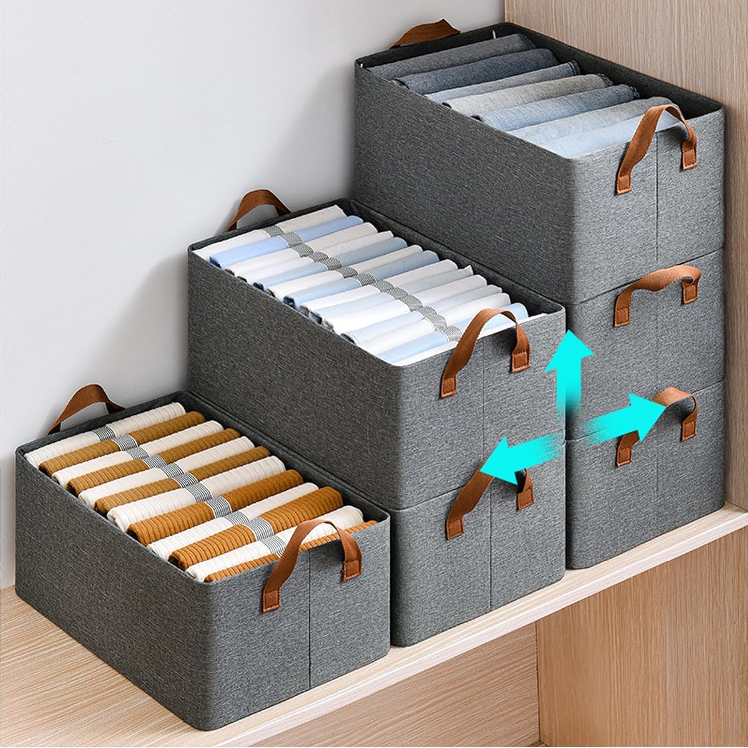 Cloth Organizer for Wardrobe  | Drawer Organizer with Transparent Window | Foldable Laundry Storage Box
